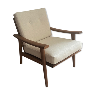 Scandinavian teak armchair, yearned 50/60, restored