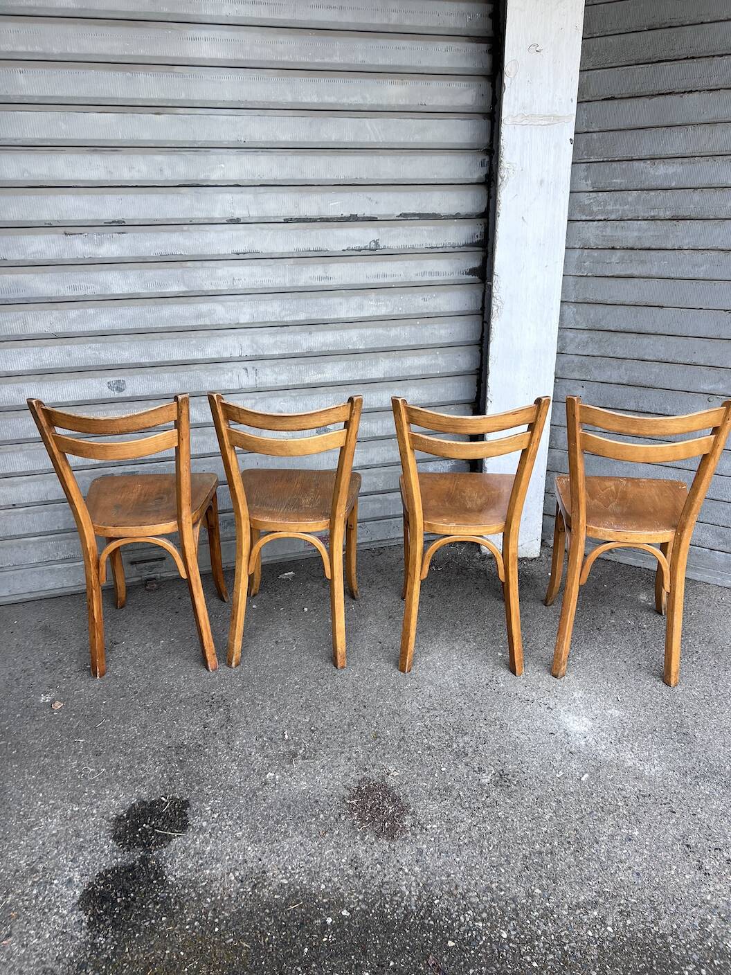 (Lot) 4 Chaises Bistrot Baumann modèle 56