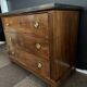Empire style chest of drawers with 3 drawers and marble top - solid mahogany