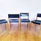 Set of 4 oak and leather chairs