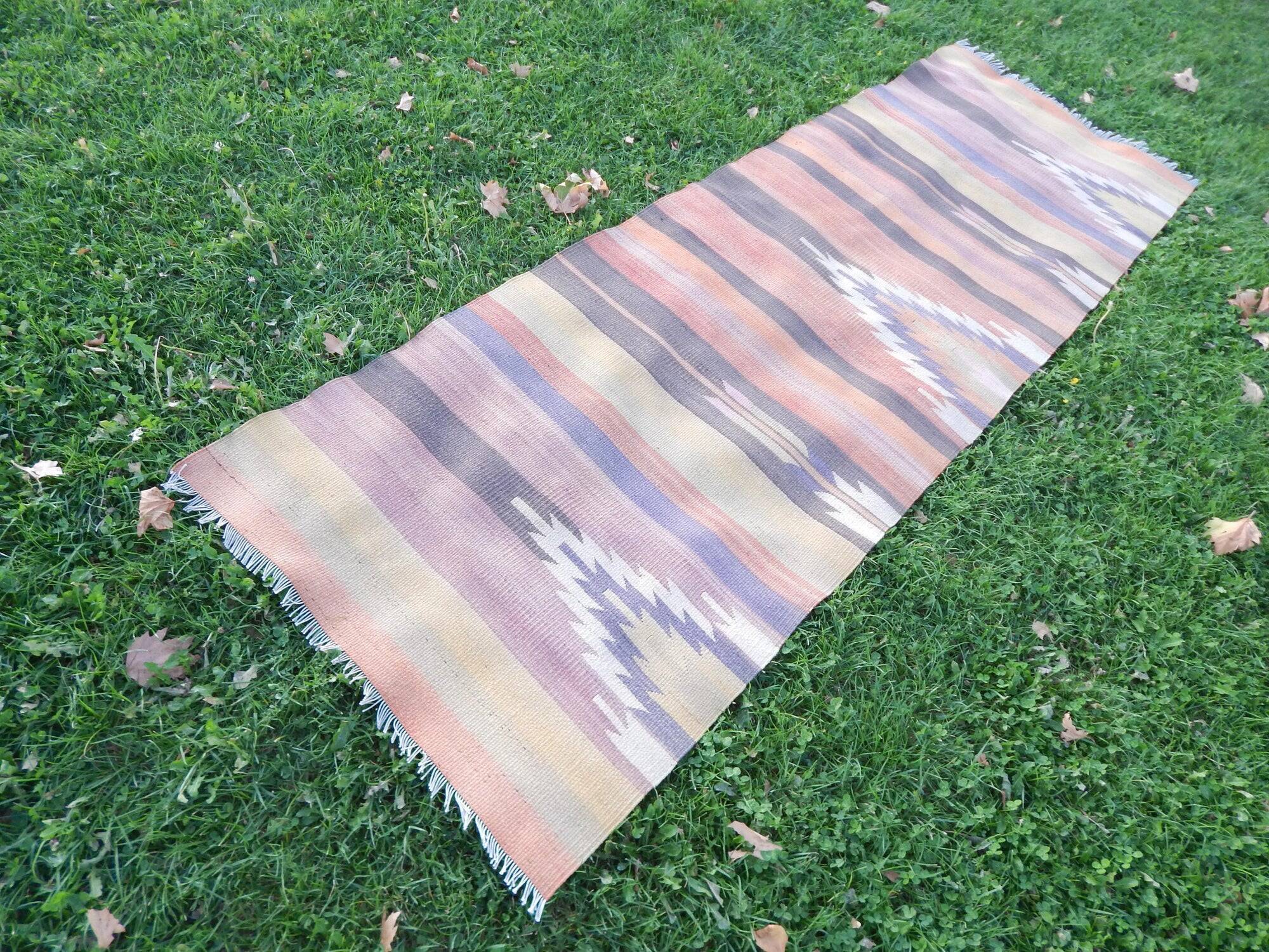 Vintage Turkish hallway rug 79x235 cm