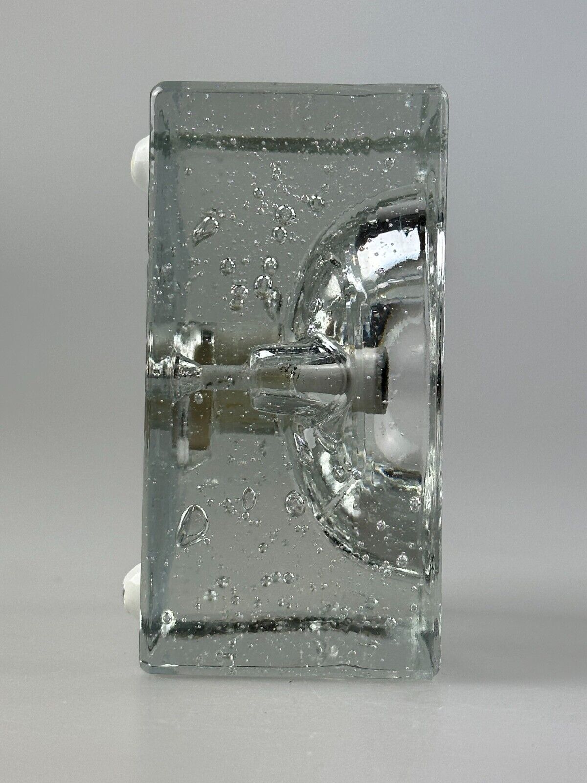 60s 70s Wall Lamp Ice Glass Cube Wall Sconce by Müller & Zimmer Germany