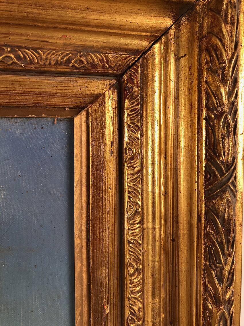 Prosper Ferey, large oil on canvas, “Shepherdess and her flock” mid-19th century