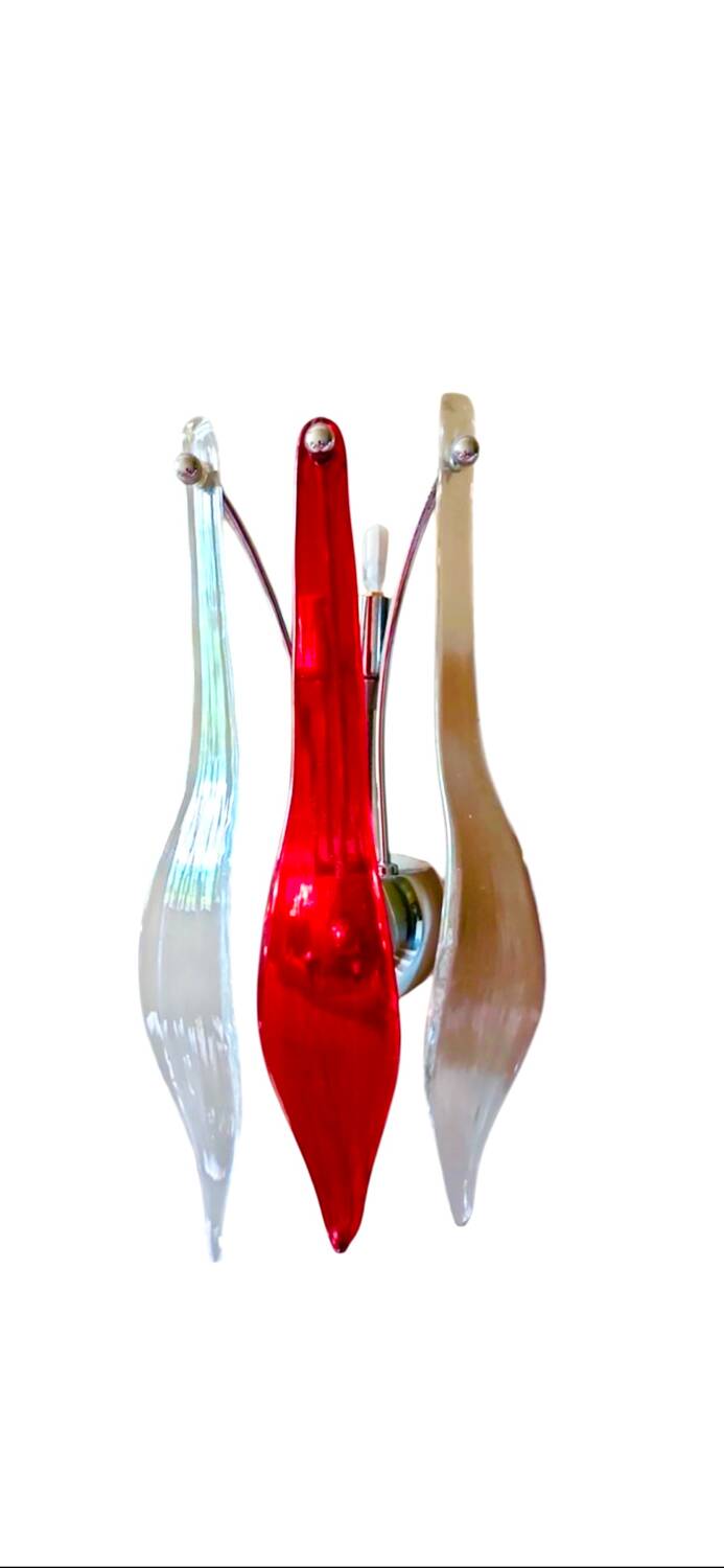 Pair of two-tone Murano wall lights, year 2000