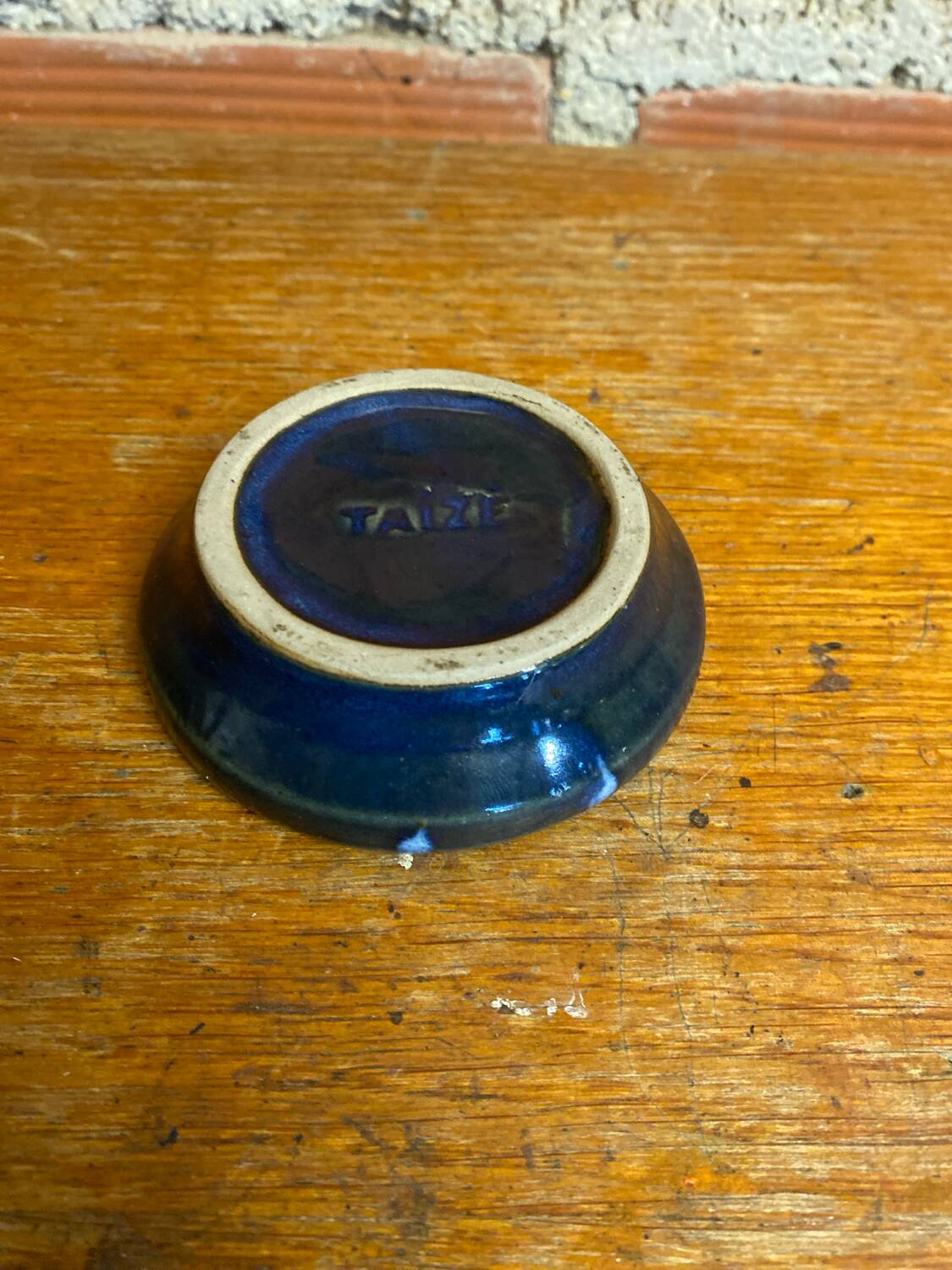 Cendrier Ancien TAIZÉ Daniel De Montmollin Céramique Bleu Décor