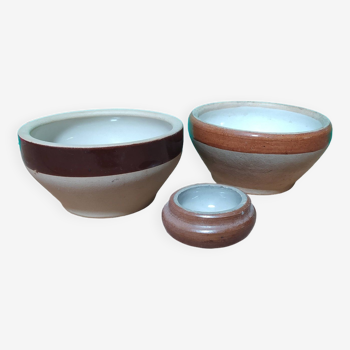 Set of 3 stoneware pots