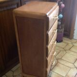 Vintage weekly chest of drawers with compass feet