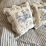 Paire de housses de coussin en coton en toile de Jouy