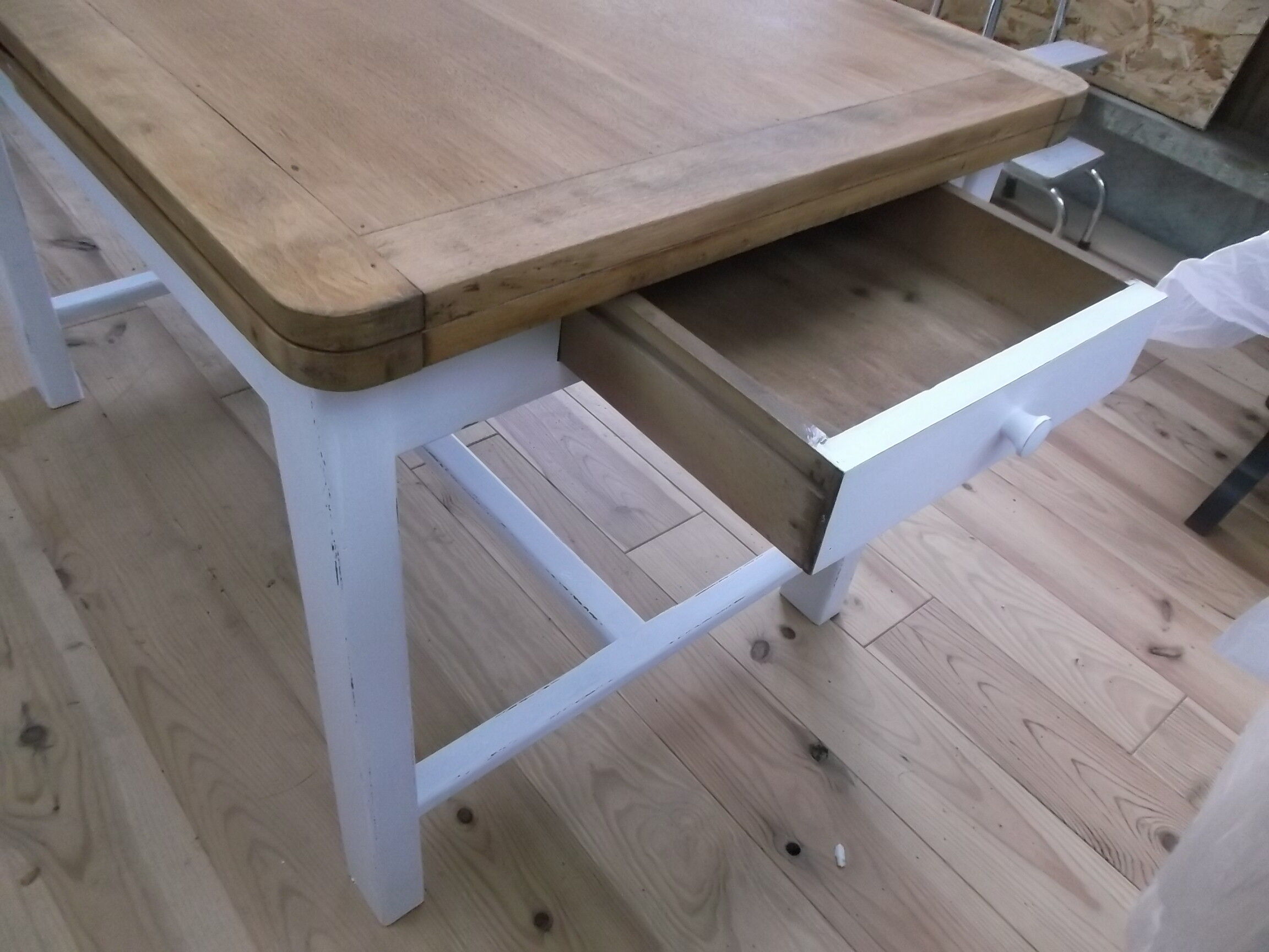 Farm table with extension cords