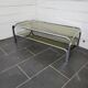 Chromed metal coffee table with smoked glass top from the 70s