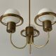 Suspended lamp with 3 glass balls and brass frame, Germany, 1960s