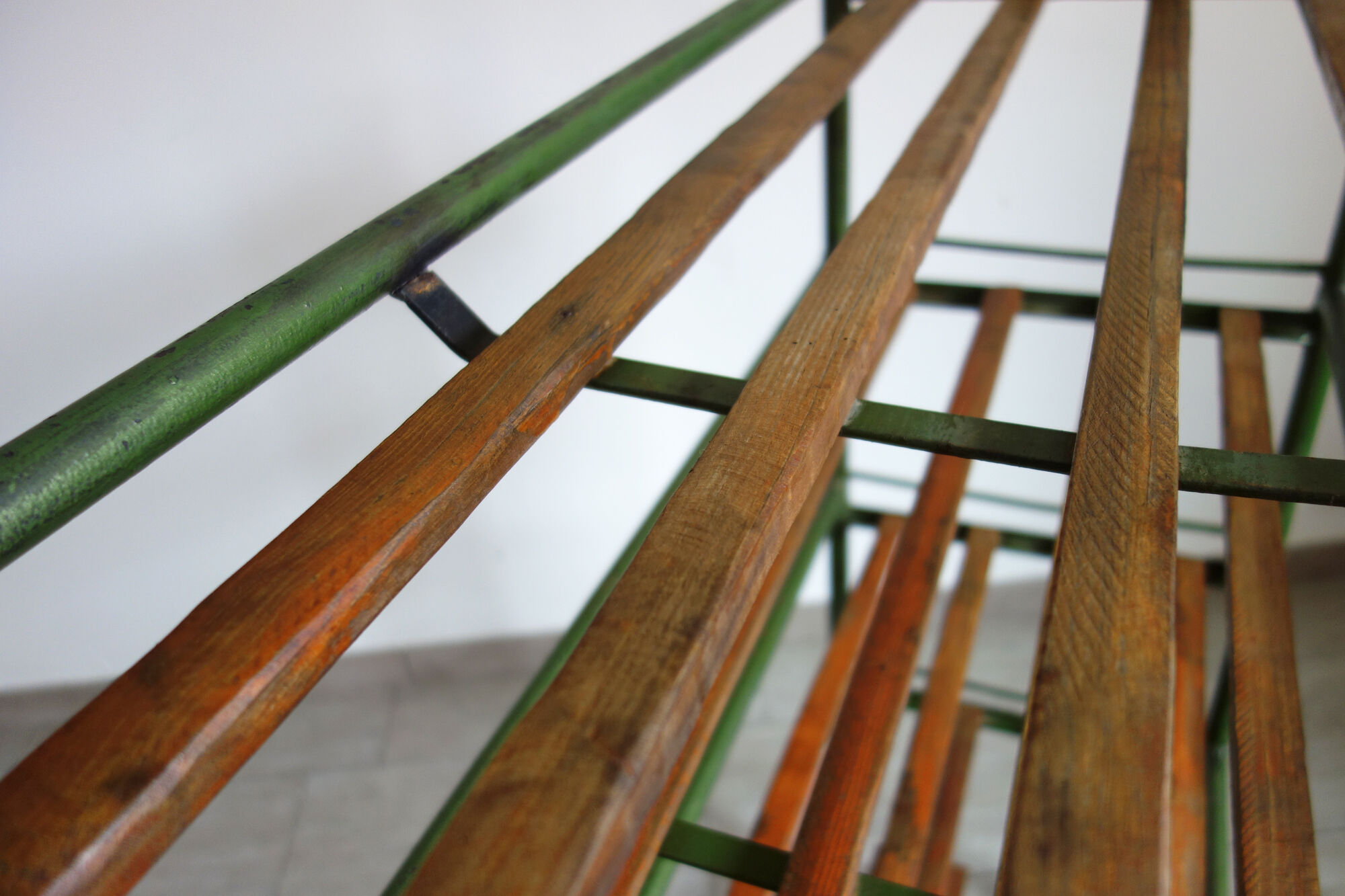 Industrial floor, vintage wheeled