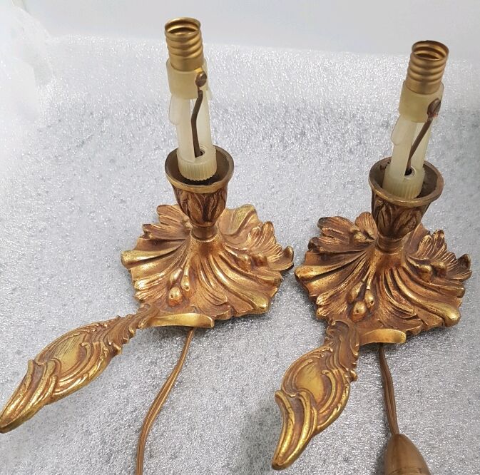 Bedside lamps bronze shabby chic