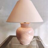 Pink ceramic ball lamp with lampshade
