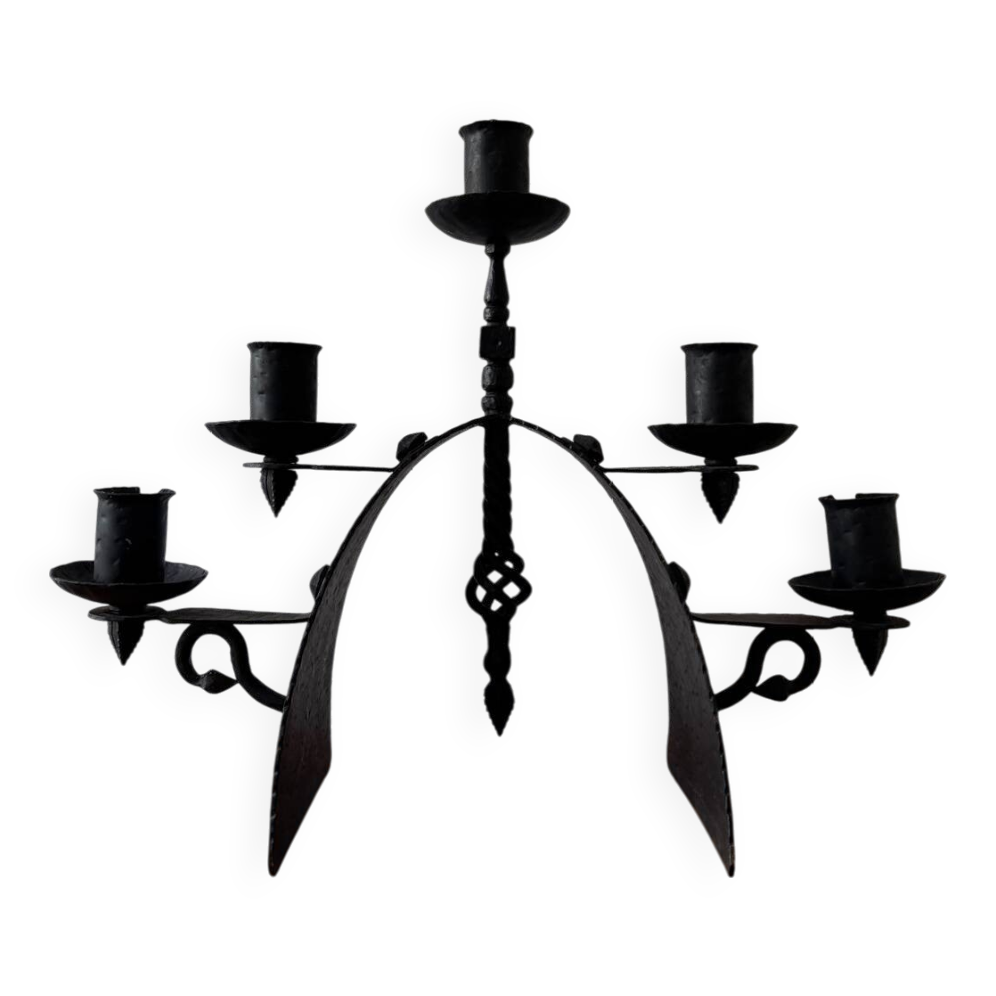 Brutalist wrought iron chandelier from the 60s