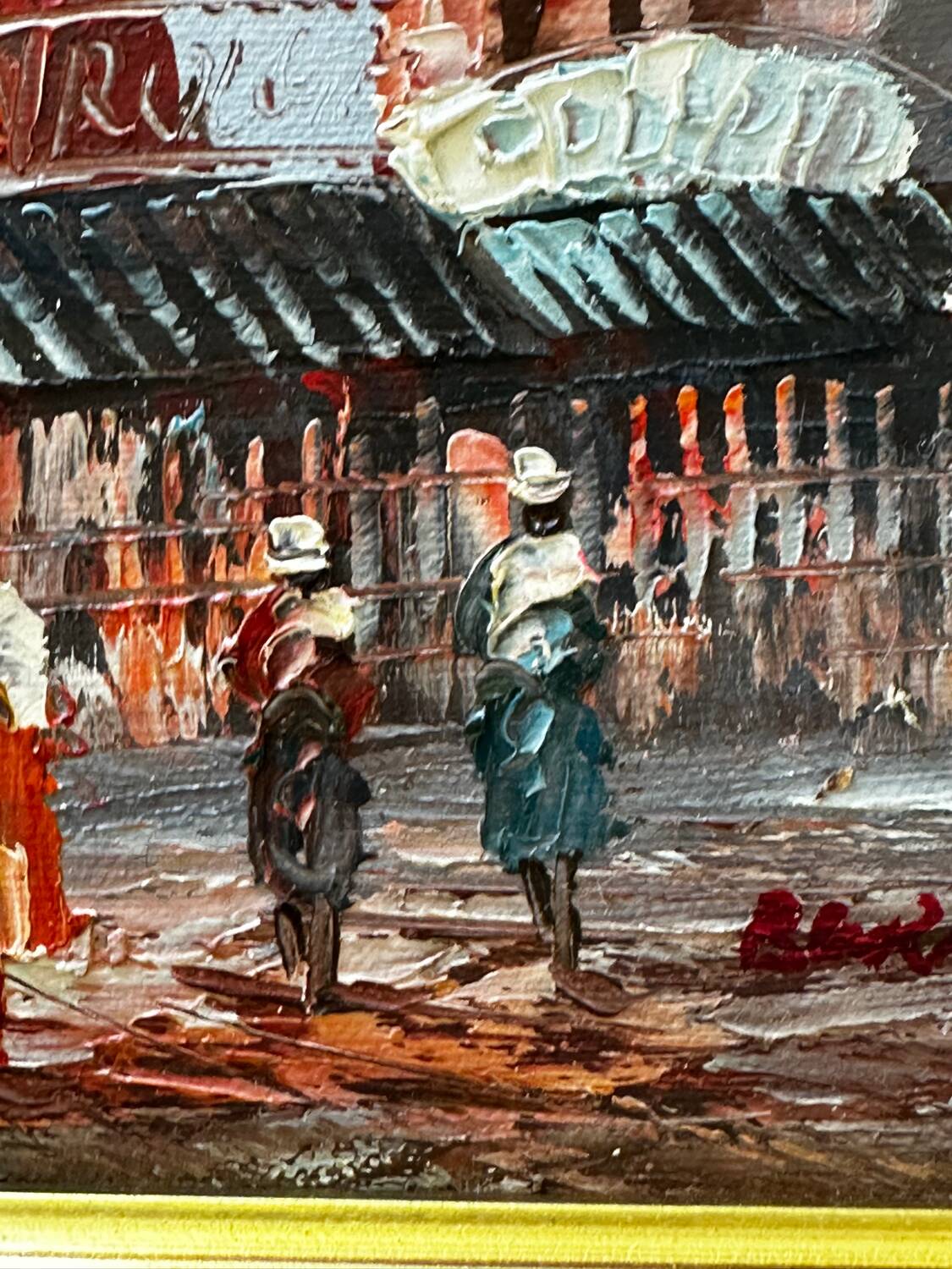 Caroline Burnett (1877-1950) Oil on canvas - Parisian Scene Moul