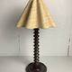 French wood turned table lamp in the style of Charles Dudouyt, 1950s