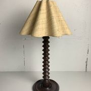 French wood turned table lamp in the style of Charles Dudouyt, 1950s