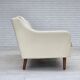 1970s, 3-seater Danish sofa, beige/white furniture wool, teak wood legs.