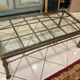 Iron coffee table and glass top