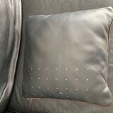 Canape' 3 place in black grained leather