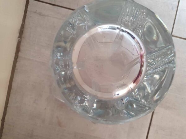 Grand Vase En Cristal Signé Bayel