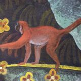 Painted canvas depicting lush nature. Contemporary work.