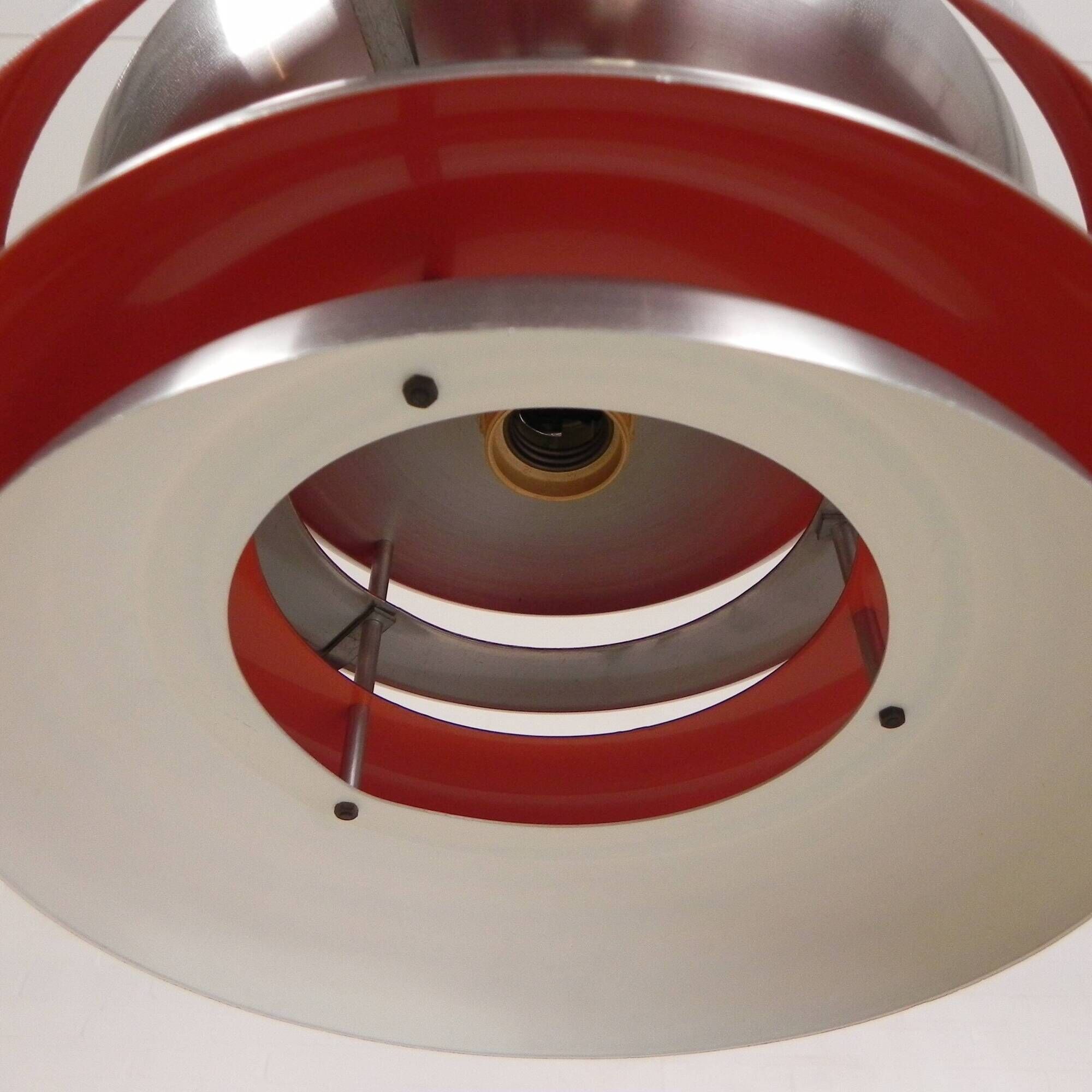 Vintage aluminum pendant lamp, Lakro Amstelveen, 1960s
