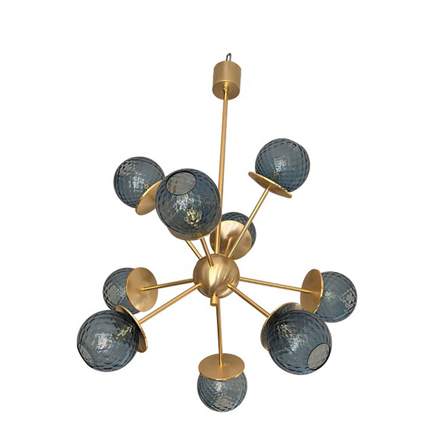 Italian Chandelier Sputnik in Glass Blue "Balloton"