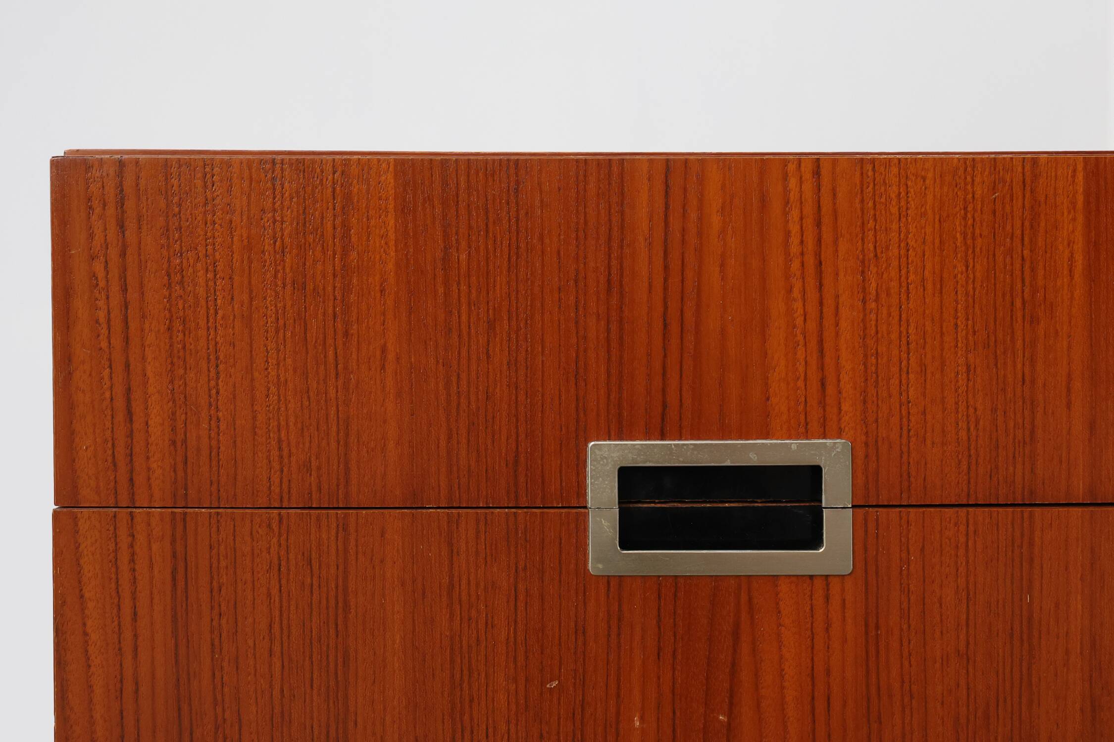 Vintage Nightstand in teak veneer with 2 drawers, Belgium 1950s