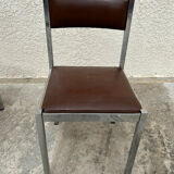 4 vintage leather/iron chairs
