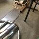 Vintage 80s green metal bar stool.