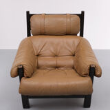 Gerard Van Der Berg Leather Lounge Chair, 1970s