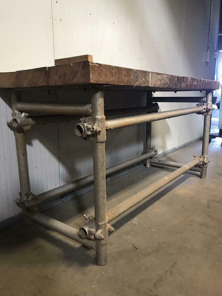 vintage industrial workbench / sidetable / work table