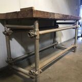 vintage industrial workbench / sidetable / work table