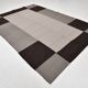 Tapis Kilim Moderne, Fait Main, Noir & Gris, Style Contemporain, 225x320 Cm