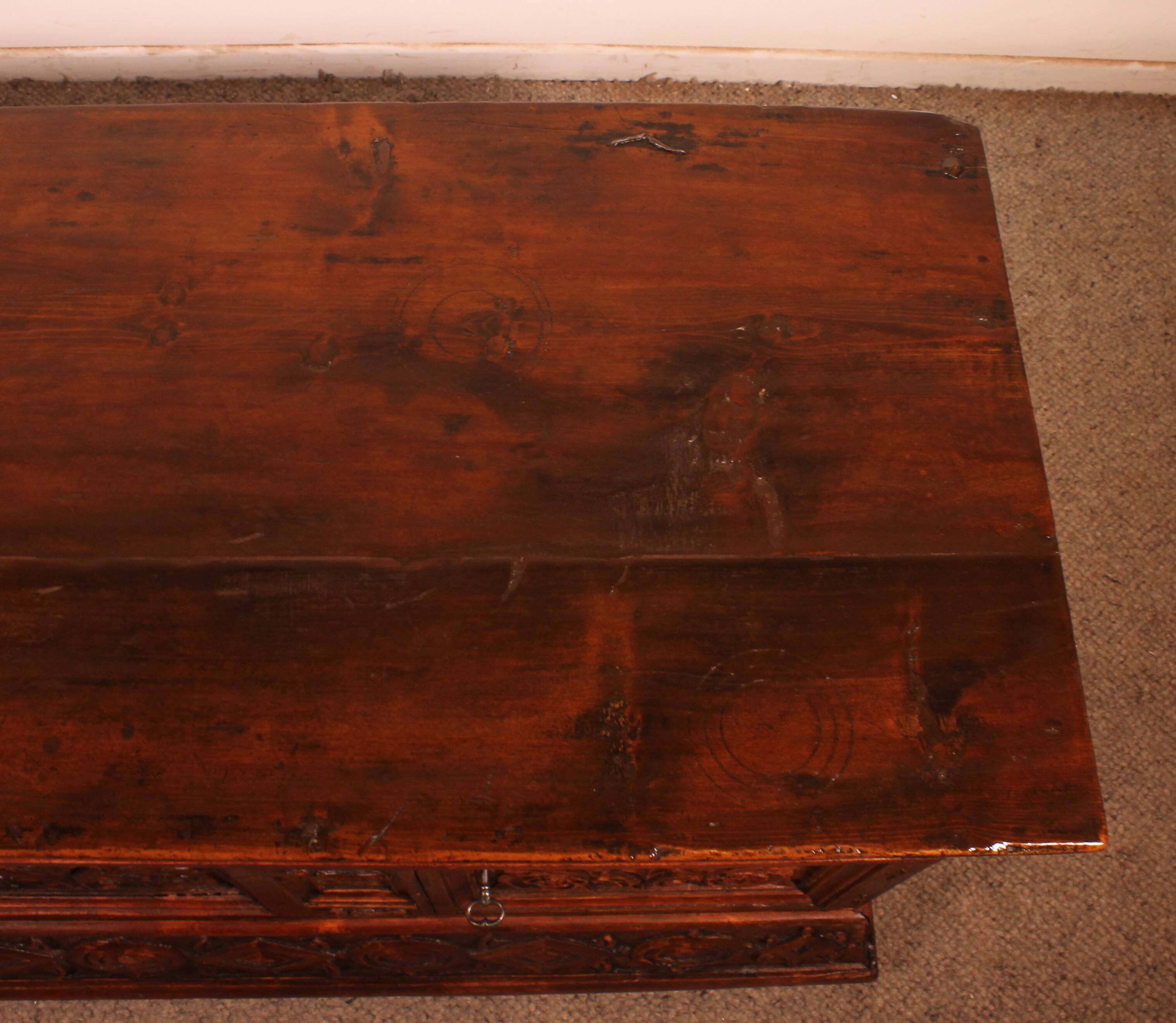 Catalan Chest from the 18th Century with a small door