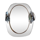 Mirror with its Italian smoked glass sconces Fontana Arte Isa 1970