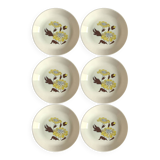 6 vintage floral soup plates – Souvirel France 1970s
