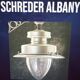 Set of 7 authentic schreder albany maxi light fixtures.