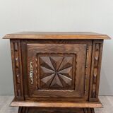 Pair of carved wooden bedside tables, early 20th century