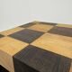 Table d'appoint en bois massif vintage style échiquier, années 1970
