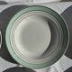 Set of 8 antique turquoise deep plates with a gold rim D22.5