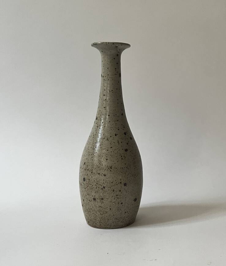 Pear-shaped vase in pyrite stoneware, La borne France 1950