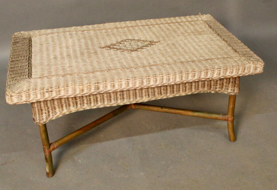 Bamboo and wicker coffee table