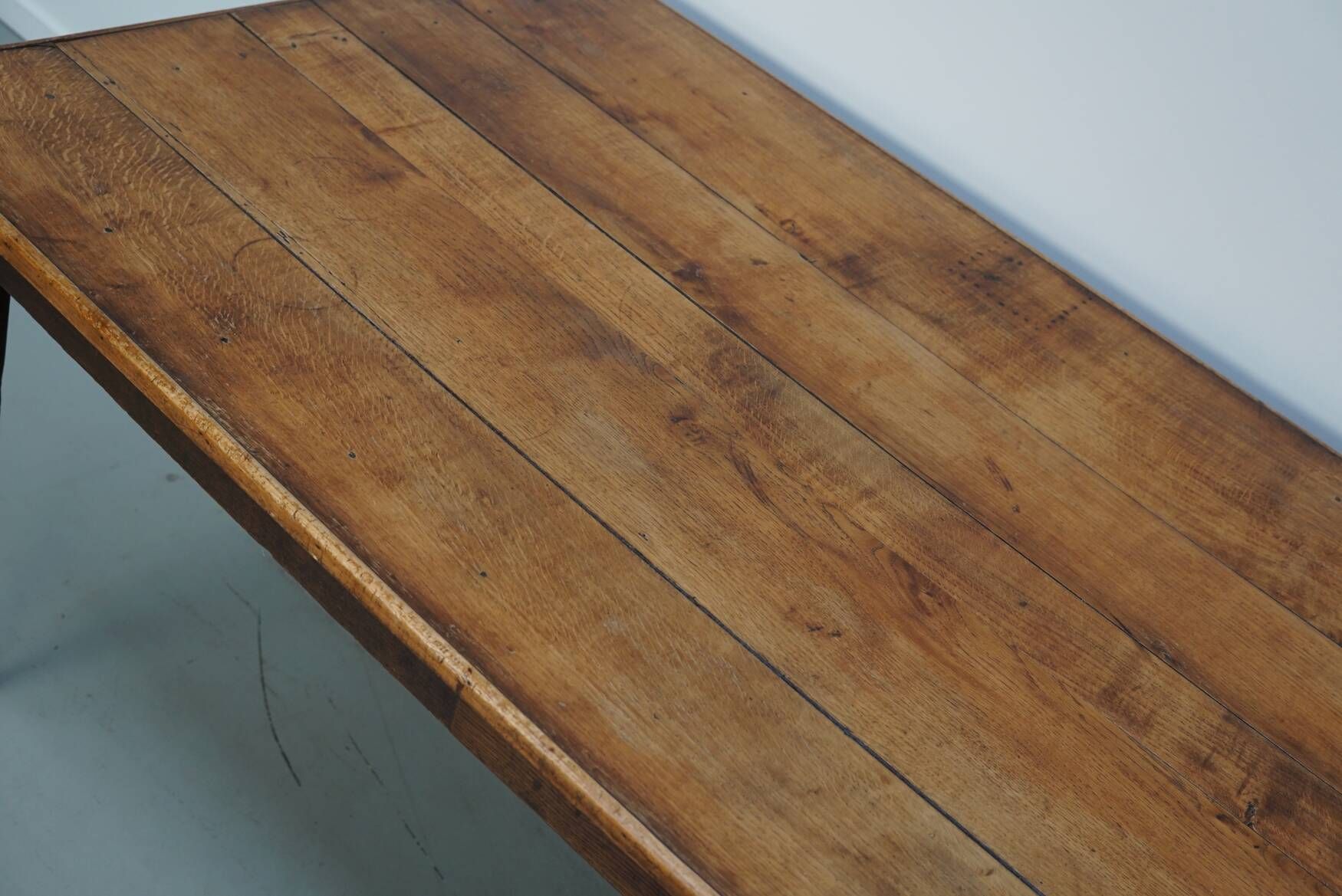 Rustic French Farmhouse Oak Dining Table from the Early 20th Century