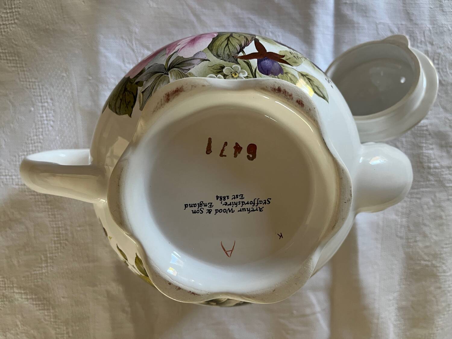Pacifica Rose Floral, Doré Porcelaine Serena Café, Thé Pot, TEAPOT-5