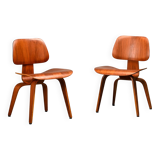Charles & Ray Eames Early restored DCW Walnut Plywood Chair, Herman Miller