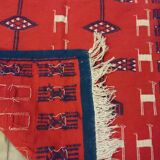 Red wool kilim rug - 100x180cm