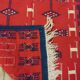 Tapis kilim rouge en laine - 100x180cm